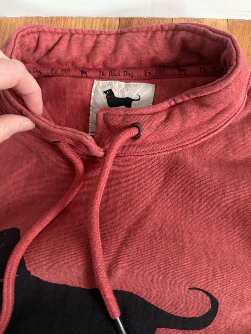 The Black Dog Red Pullover with Black Dog Graphic - Picture 2 of 10